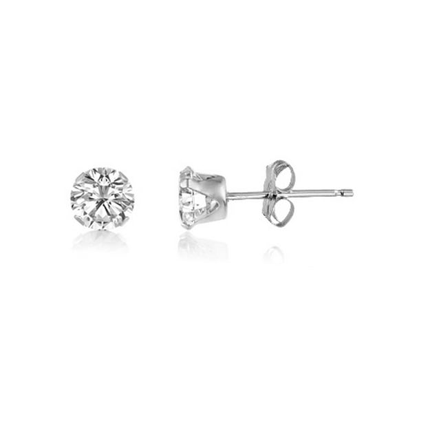 April Genuine White Topaz Gemstone .925 Sterling Silver Round Stud Earrings April Genuine White Topaz Gemstone .925 Sterling Silver Round Stud Earrings